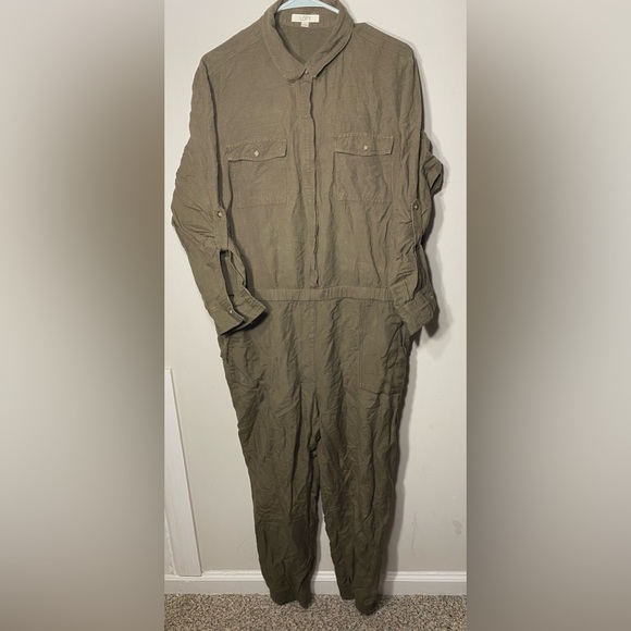 LOFT Pants - Ann Taylor Loft Olive Jumpsuit | Size XL